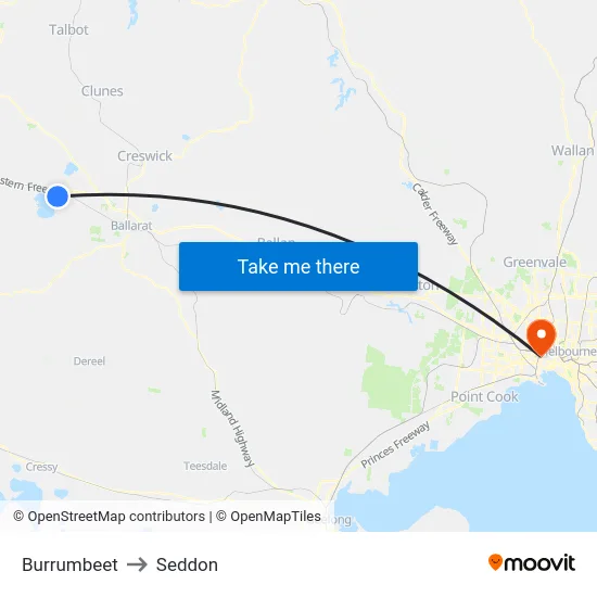 Burrumbeet to Seddon map