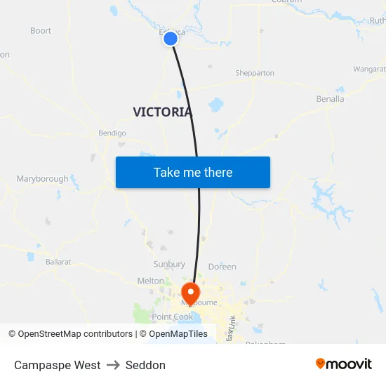 Campaspe West to Seddon map