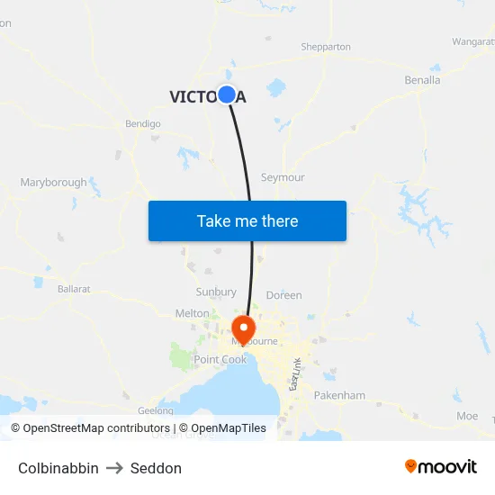 Colbinabbin to Seddon map