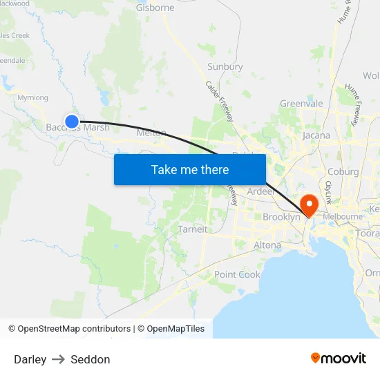 Darley to Seddon map