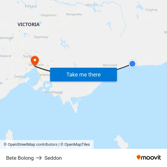 Bete Bolong to Seddon map