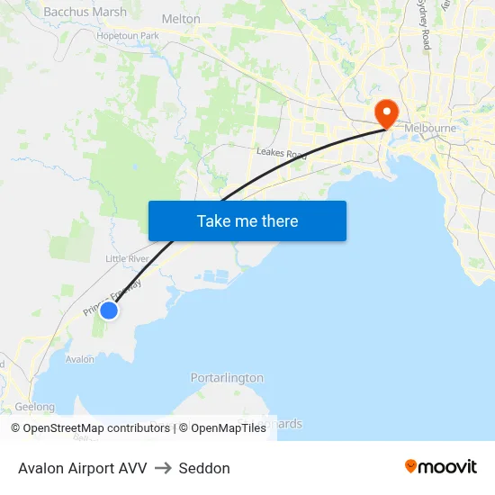Avalon Airport AVV to Seddon map
