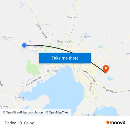 Darley to Selby map