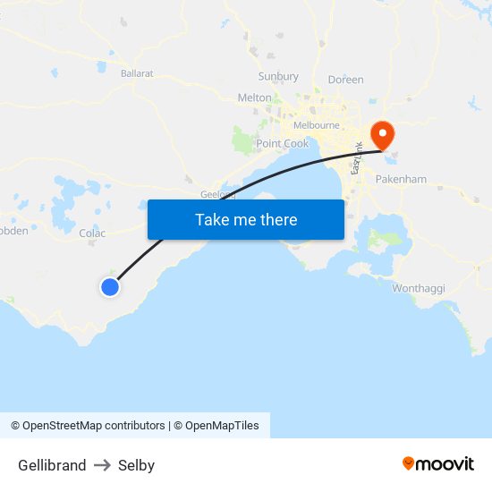 Gellibrand to Selby map