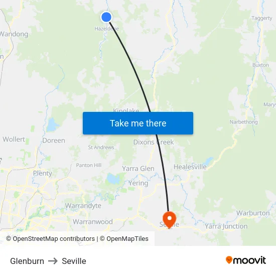 Glenburn to Seville map