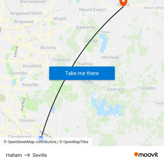Hallam to Seville map
