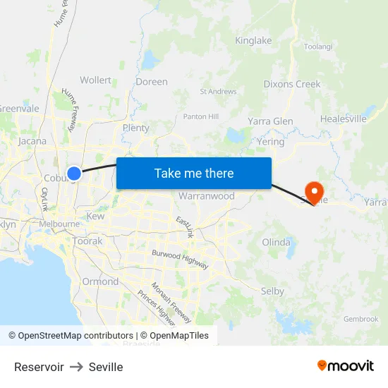 Reservoir to Seville map