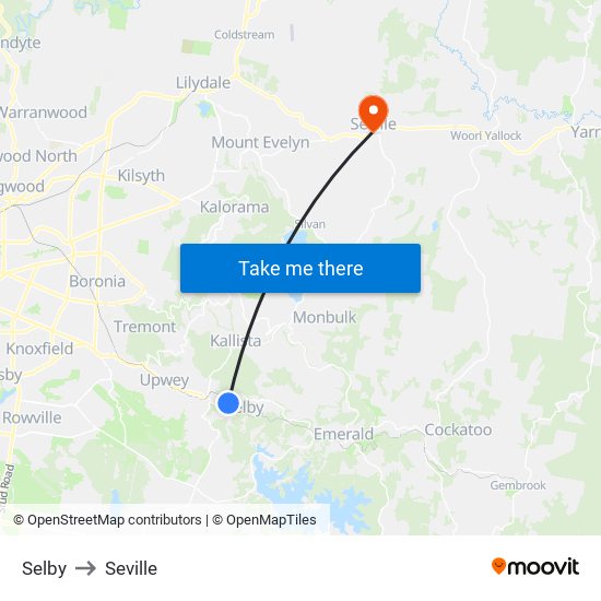 Selby to Seville map