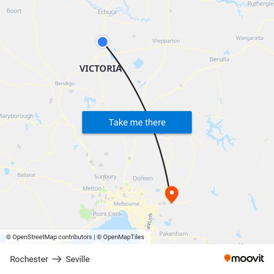 Rochester to Seville map