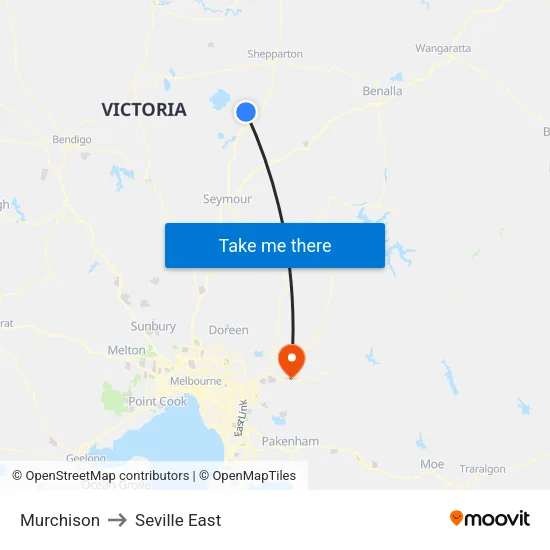 Murchison to Seville East map