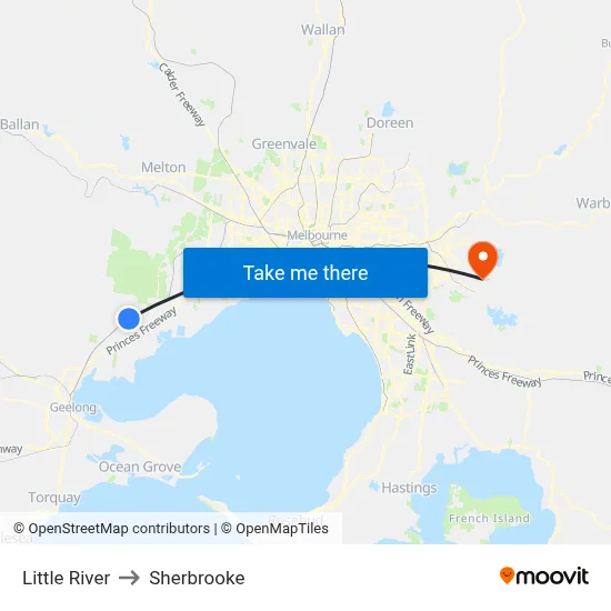 Little River to Sherbrooke map