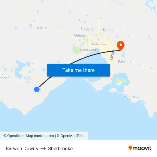 Barwon Downs to Sherbrooke map