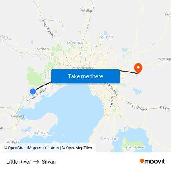Little River to Silvan map