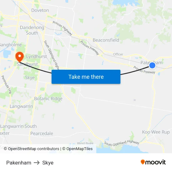 Pakenham to Skye map