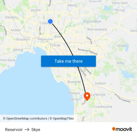 Reservoir to Skye map