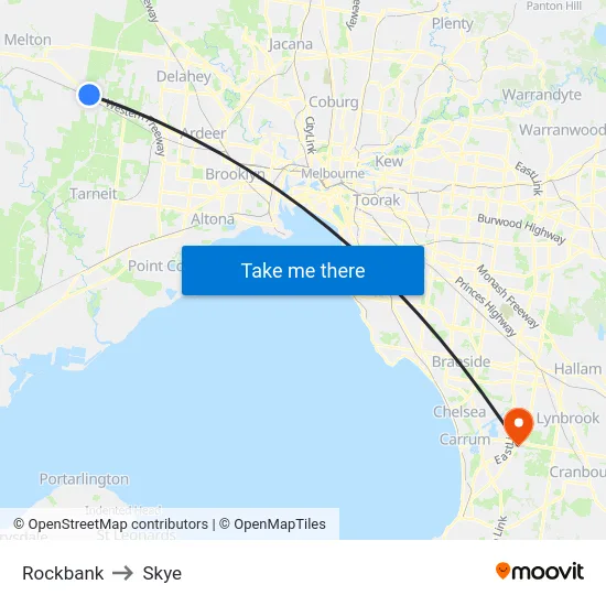 Rockbank to Skye map