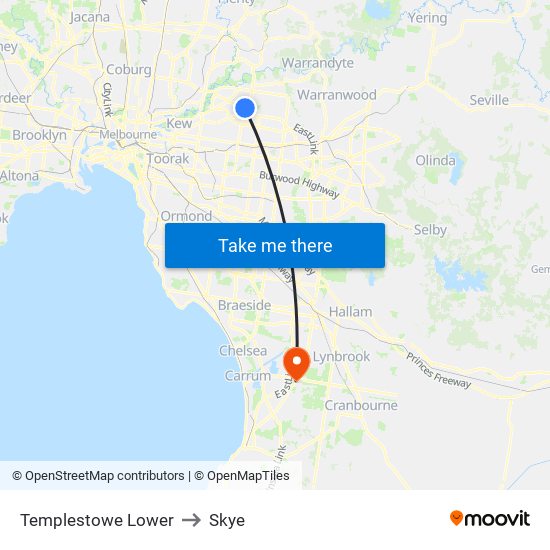 Templestowe Lower to Skye map