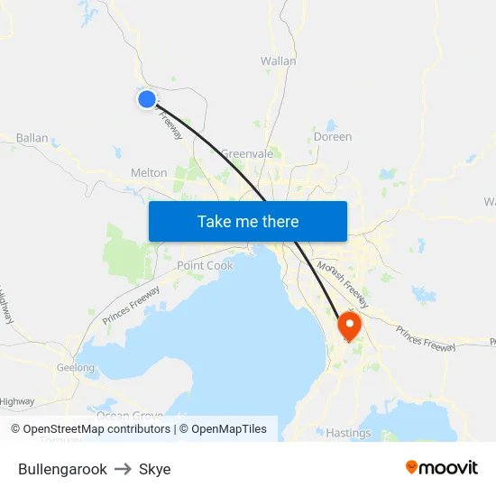 Bullengarook to Skye map