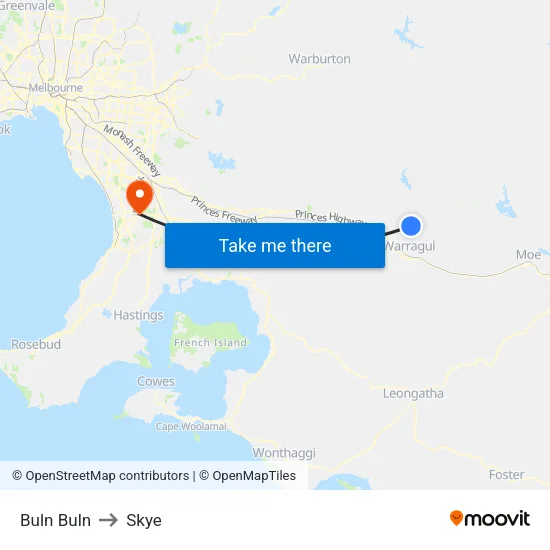 Buln Buln to Skye map