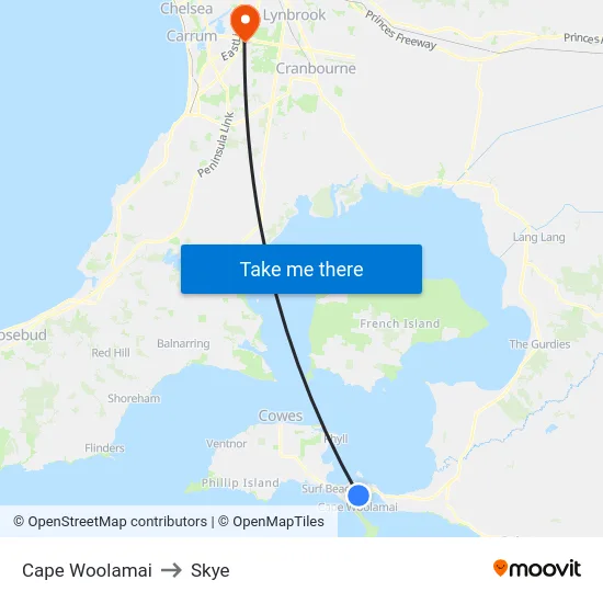 Cape Woolamai to Skye map