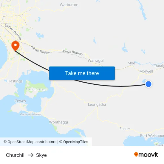 Churchill to Skye map