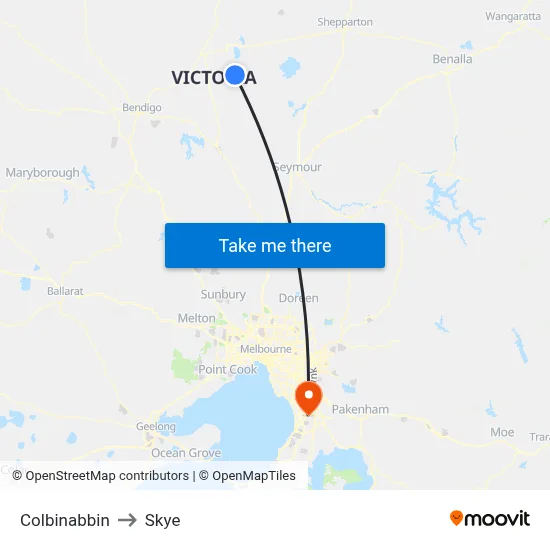 Colbinabbin to Skye map