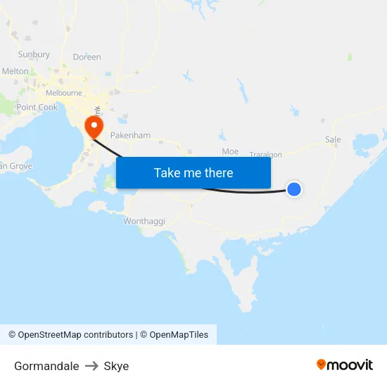 Gormandale to Skye map