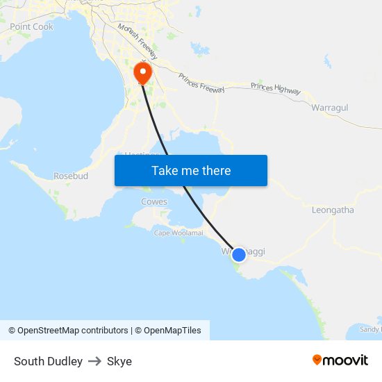 South Dudley to Skye map