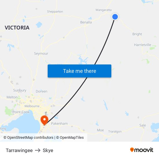 Tarrawingee to Skye map