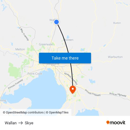 Wallan to Skye map