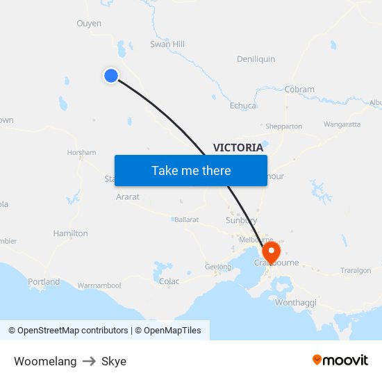 Woomelang to Skye map