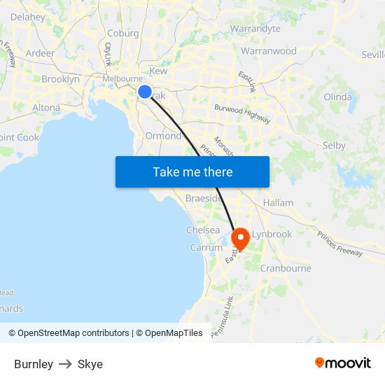 Burnley to Skye map