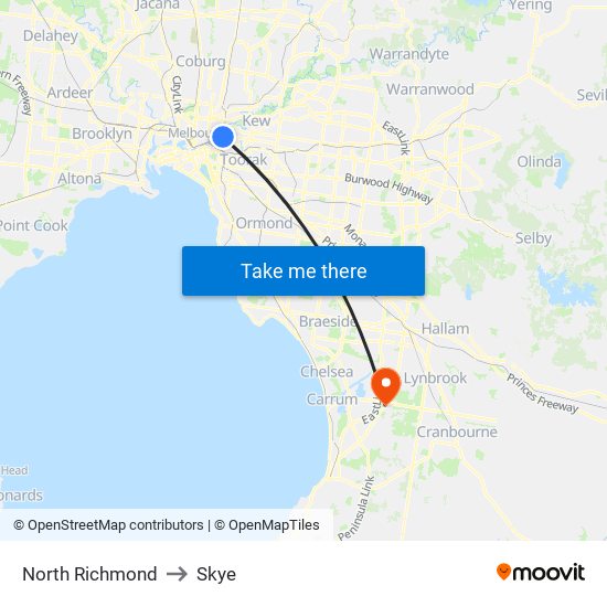 North Richmond to Skye map