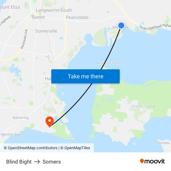 Blind Bight to Somers map