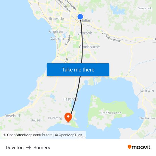 Doveton to Somers map