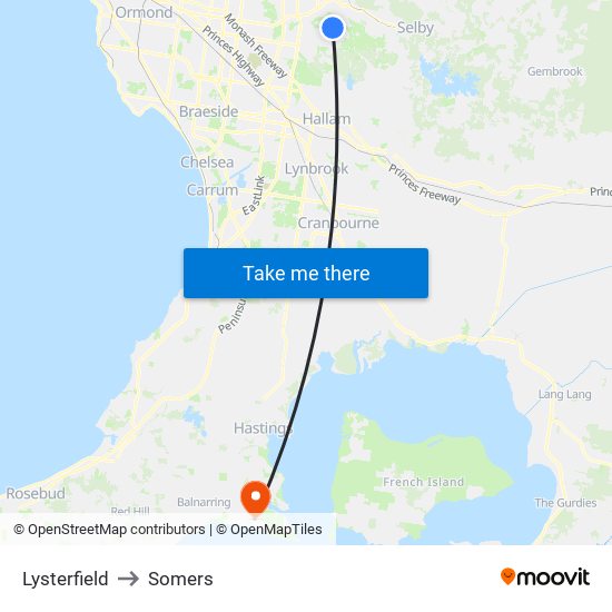 Lysterfield to Somers map