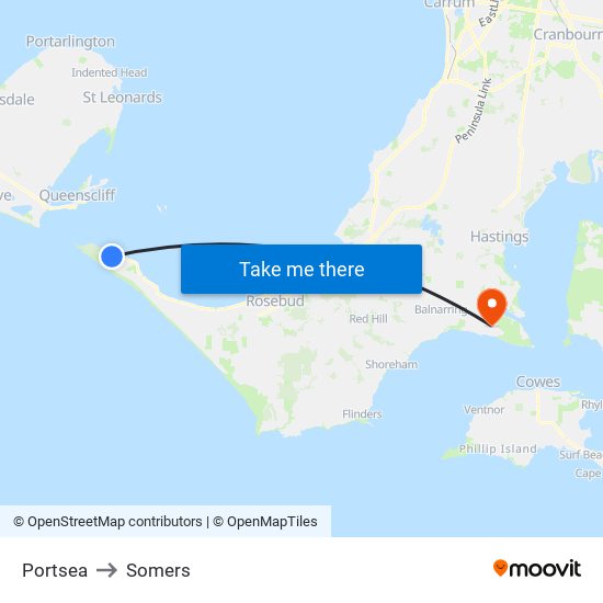 Portsea to Somers map