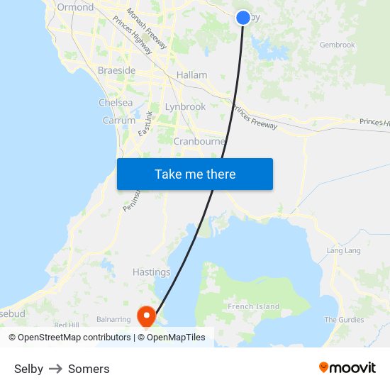 Selby to Somers map