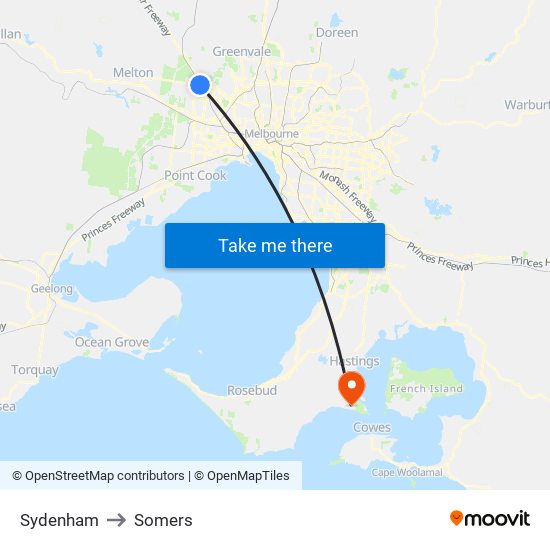 Sydenham to Somers map