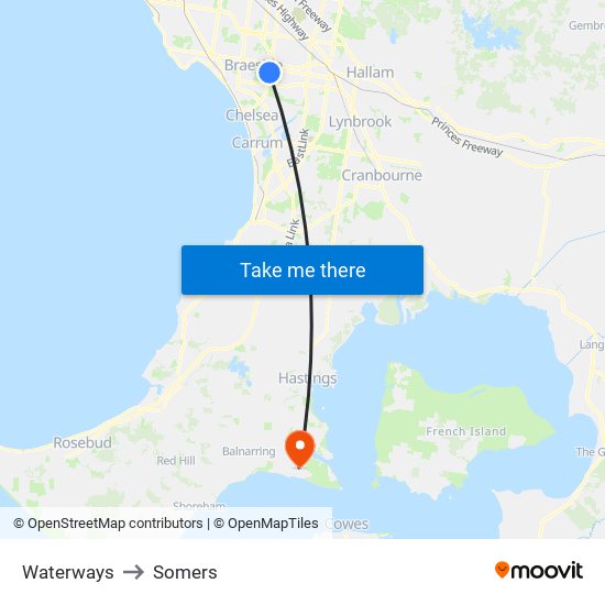 Waterways to Somers map