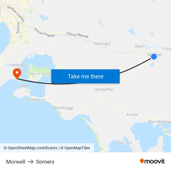 Morwell to Somers map