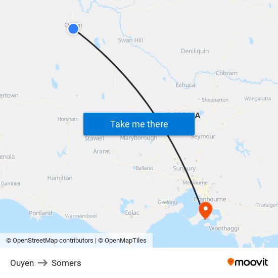 Ouyen to Somers map