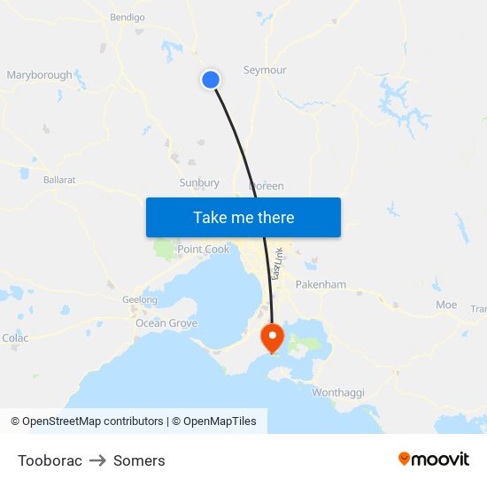 Tooborac to Somers map