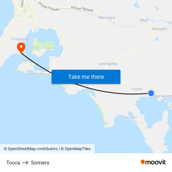 Toora to Somers map