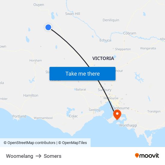 Woomelang to Somers map