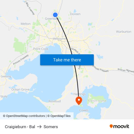 Craigieburn - Bal to Somers map