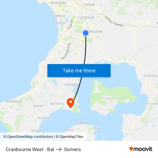 Cranbourne West - Bal to Somers map