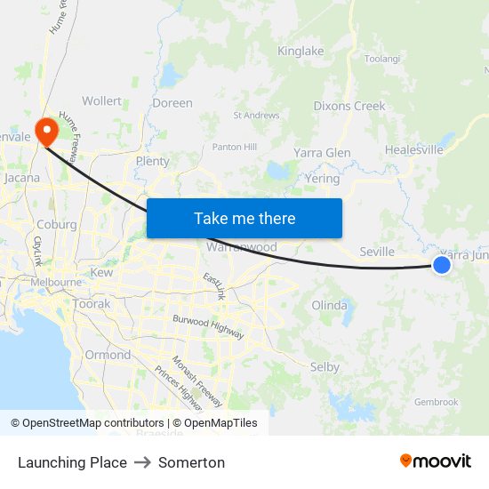 Launching Place to Somerton map