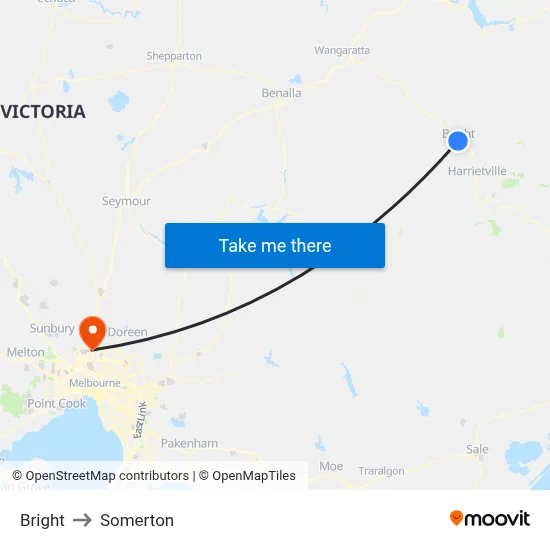 Bright to Somerton map