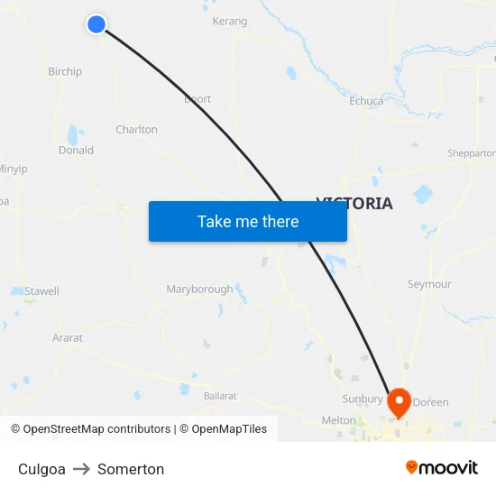 Culgoa to Somerton map